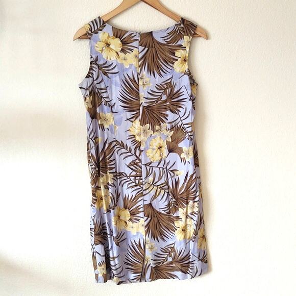Vintage Bahama Beach Hawaiian print blue rayon dress - Picture 2 of 4